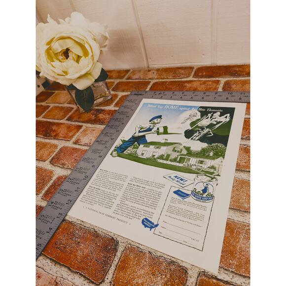 1942 Dutch Boy White Lead Paint Defend your HOME against Blitz Elements Print Ad - Picture 6 of 10
